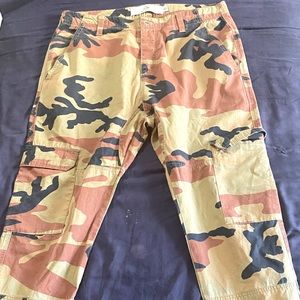 Topman Camo Skinny Cargo Trousers